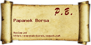 Papanek Borsa névjegykártya
